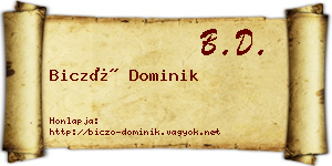 Biczó Dominik névjegykártya