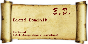 Biczó Dominik névjegykártya