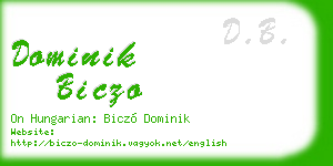 dominik biczo business card