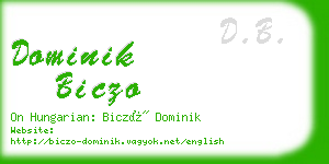 dominik biczo business card